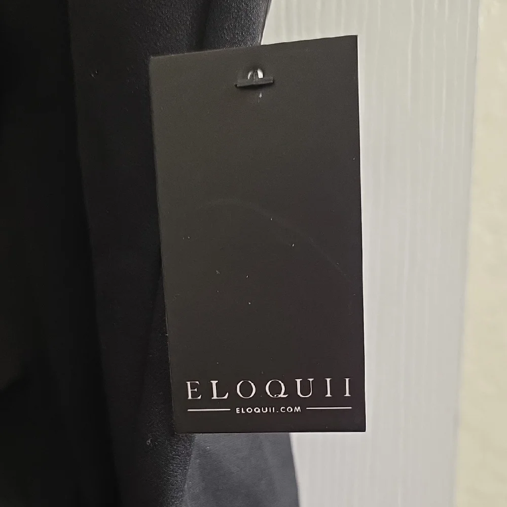 Eloquii High Waist Black Shorts with Ruffle Front Size 18